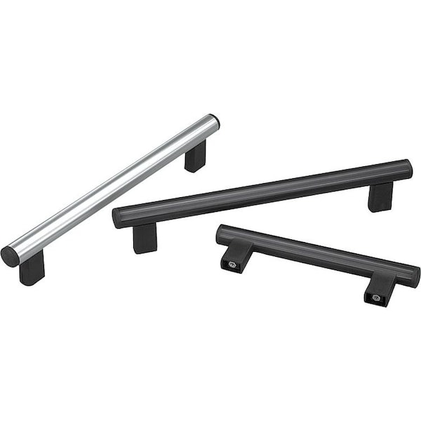 Tubular Handle L=338 Aluminum, Black Anodized, Comp:Polyamide, A=250, D=M06